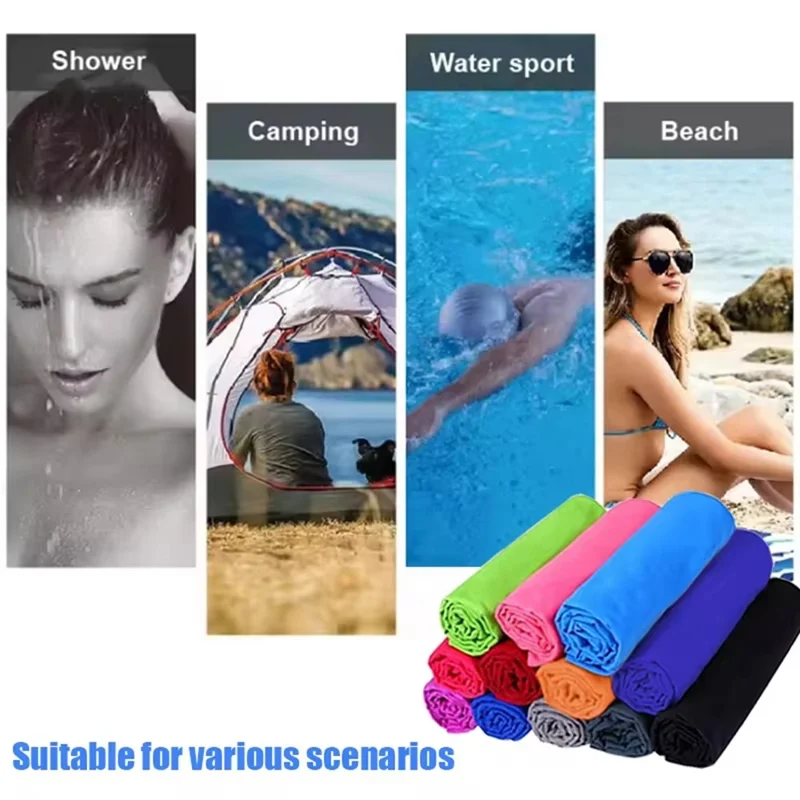 WY1003 40x60cm Double-Sided Quick-Drying Towel Microfiber Sports Fitness Yoga Beach Towel - Sky Blue