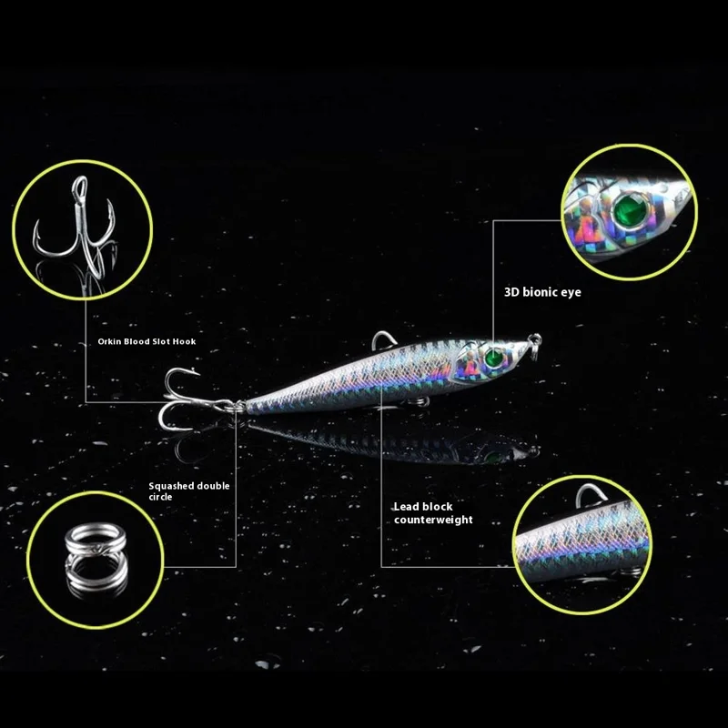 CH11 8cm 15g Simulated Plastic Hard Lure Artificial Bait with Hook Fishing Tackle - Style 7