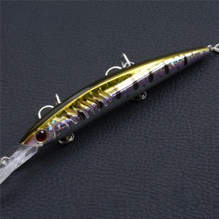 CH15 14.5cm 13.2g Laser Plastic Hard Bait Built-In Steel Ball Artificial Fishing Lure with Hook - Style 1