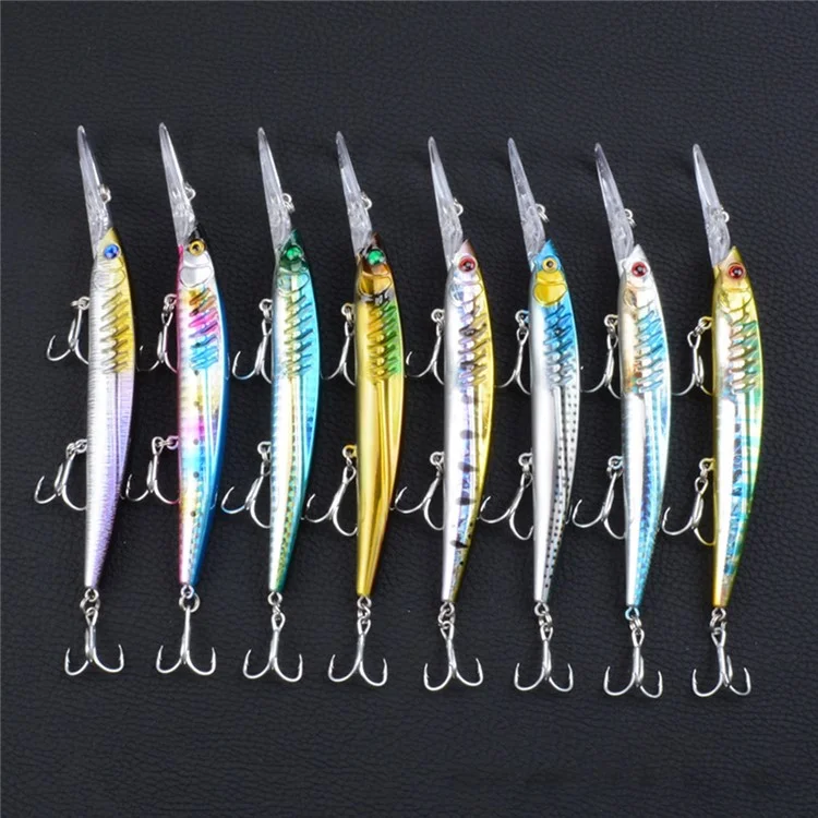 CH15 14.5cm 13.2g Laser Plastic Hard Bait Built-In Steel Ball Artificial Fishing Lure with Hook - Style 1