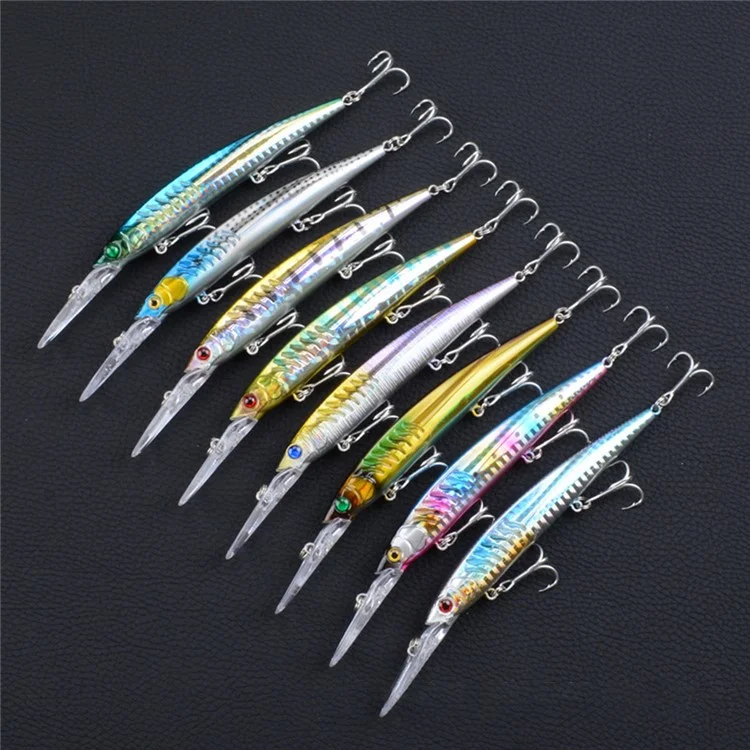CH15 14.5cm 13.2g Laser Plastic Hard Bait Built-In Steel Ball Artificial Fishing Lure with Hook - Style 1