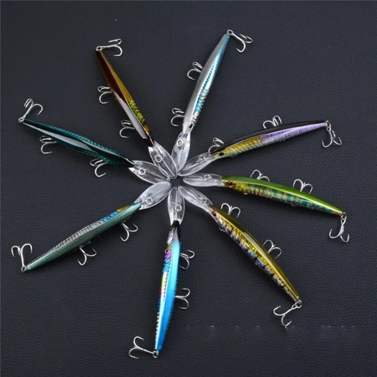 CH15 14.5cm 13.2g Laser Plastic Hard Bait Built-In Steel Ball Artificial Fishing Lure with Hook - Style 1