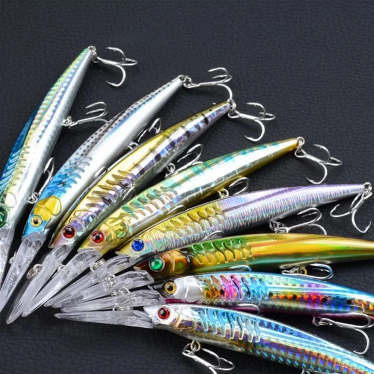 CH15 14.5cm 13.2g Laser Plastic Hard Bait Built-In Steel Ball Artificial Fishing Lure with Hook - Style 1