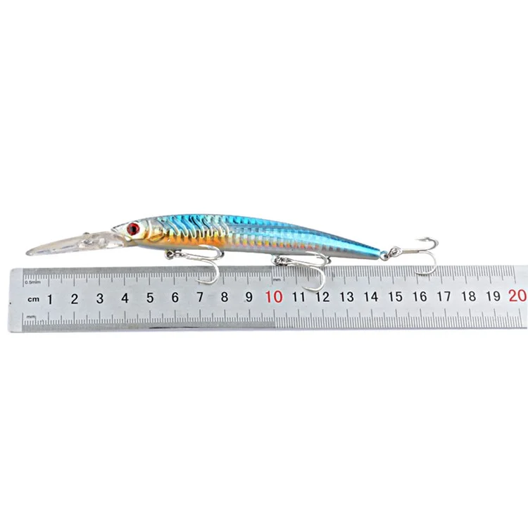CH15 14.5cm 13.2g Laser Plastic Hard Bait Built-In Steel Ball Artificial Fishing Lure with Hook - Style 1