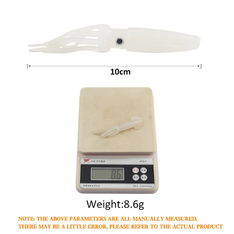 XY-334 3Pcs Realistic Silicone Long Tentacles Squid Fishing Lures Soft Artificial Fish Bait - White