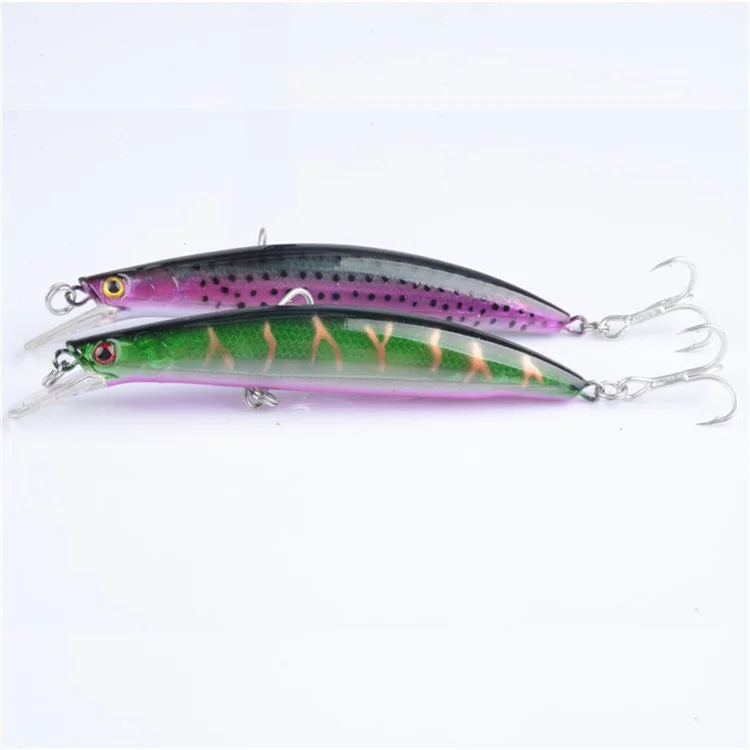 CH26 11cm 13.7g Laser Bionic Fishing Lure 3D Olhos Longo Plástico Longo Plástico Isca Com Gancho - Estilo 5
