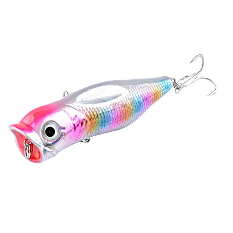 G52F 12cm 31.09g Artificial Plastic Popper Bait 3D Eyes Laser Fishing Lure with Hook - Style 1