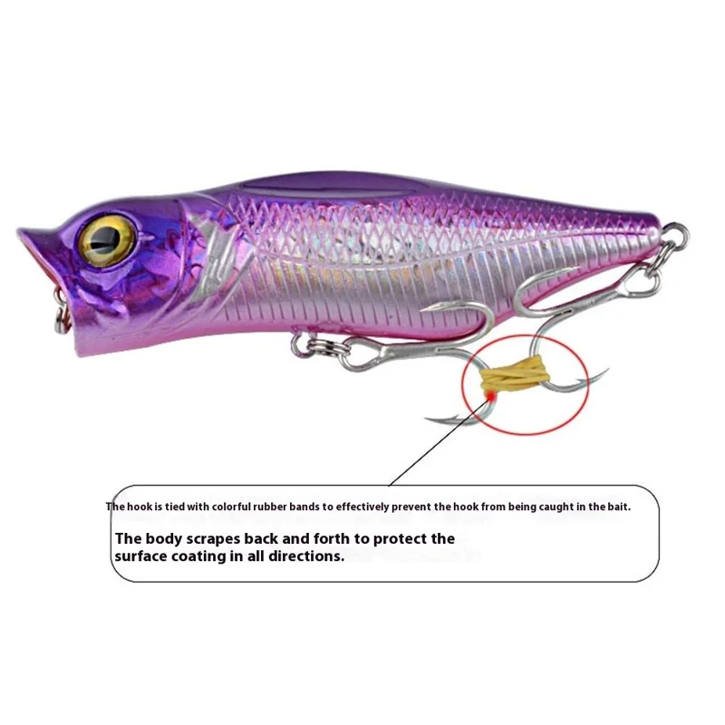 G52F 12cm 31.09g Artificial Plastic Popper Bait 3D Eyes Laser Fishing Lure with Hook - Style 1