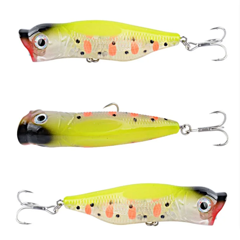 G52F 12cm 31.09g Artificial Plastic Popper Bait 3D Eyes Laser Fishing Lure with Hook - Style 1
