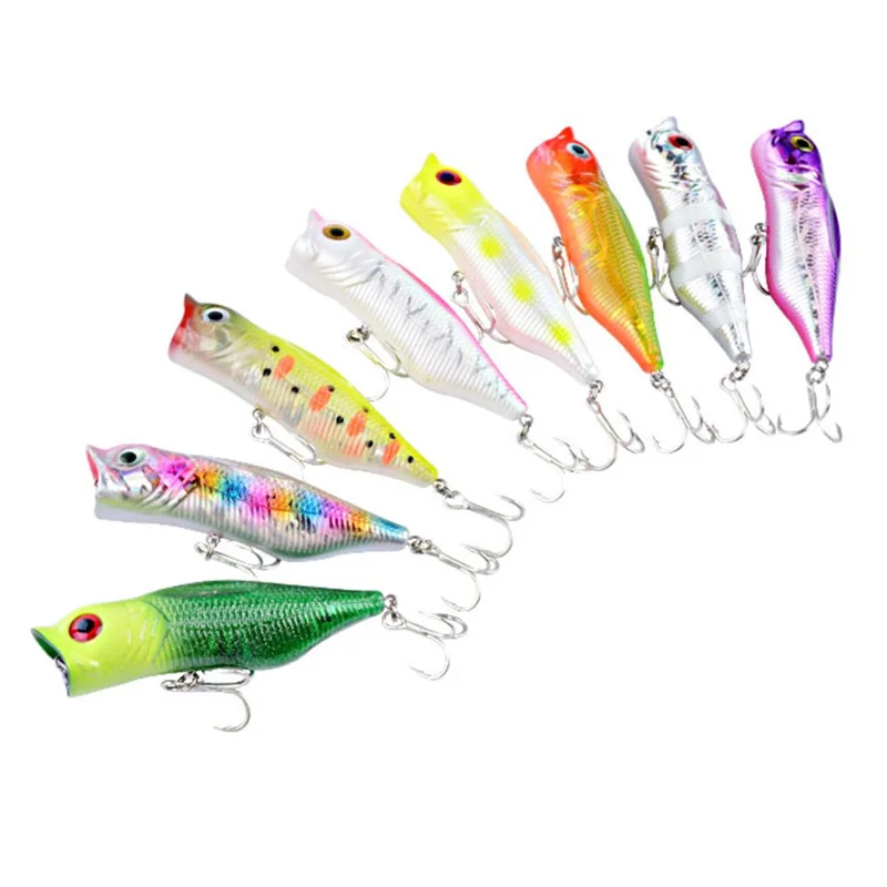 G52F 12cm 31.09g Artificial Plastic Popper Bait 3D Eyes Laser Fishing Lure with Hook - Style 1