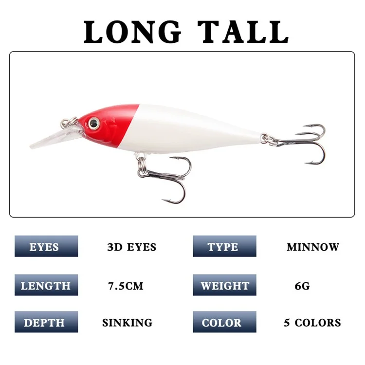 XY-35 Long Tongue ABS Hard Bionic Fish Bait Double Hook Lifelike Minnow Fishing Lure - Green