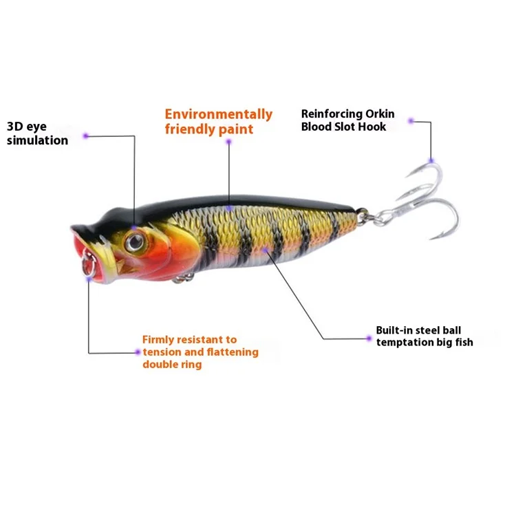 G36F 6.8cm 6.57g Lifelike 3D Eyes Fishing Lure Built-In Steel Balls Plastic Hard Bait with Hook - Style 1