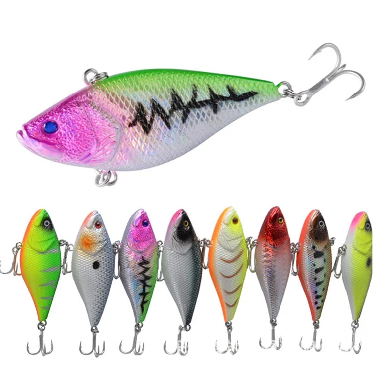 G23F 7cm 11.55g Встроенные Стальные Шарики VIB Fishing Lure 3D Eyes Пластическая Искусственная Жесткая Приманка с Крючком - Стиль 1