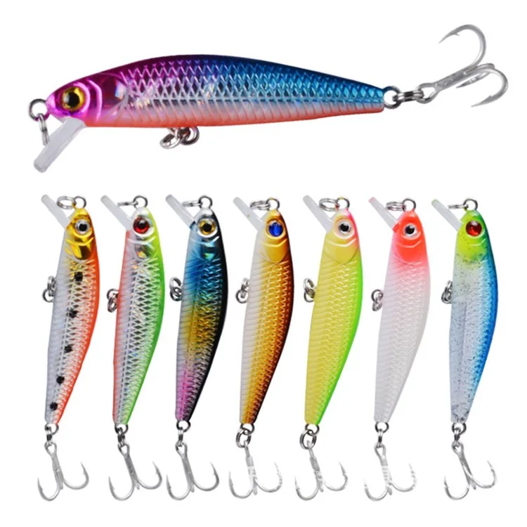 G61F 5.65cm 2.76g Lifelike 3D Eyes Fishing Lure Built-In Steel Balls Plastic Hard Bait with Hook - Style 8