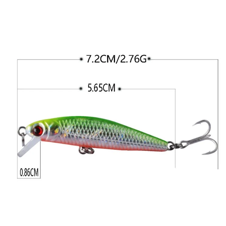 G61F 5.65cm 2.76g Lifelike 3D Eyes Fishing Lure Built-In Steel Balls Plastic Hard Bait with Hook - Style 8