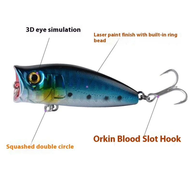 G28F 5.75cm 6.96g Realistic Popper Lure Hard Plastic Bait with Hook Fishing Tackle - Style 8