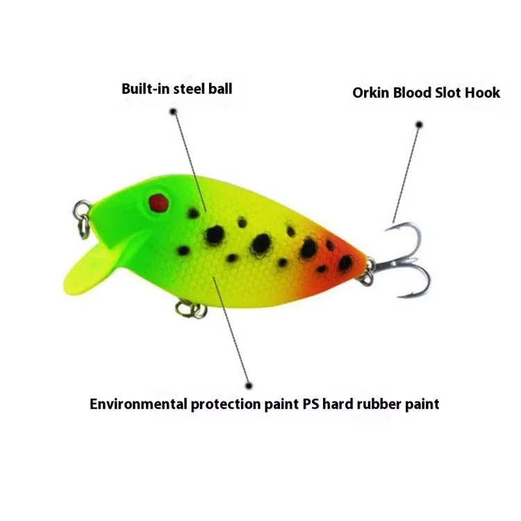 N17F 7cm 6.52g Built-In Steel Balls Topwater Fishing Bait Laser Coated Floating Lure with Treble Hooks - Style 1