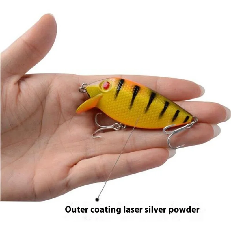 N17F 7cm 6.52g Topwater Fishing Bait Built-In Steel Balls Plastic Floating Lure with Treble Hooks - Style 1