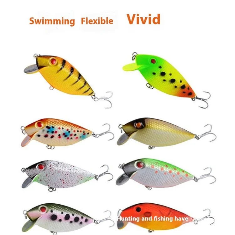 N17F 7cm 6.52g Topwater Fishing Bait Built-In Steel Balls Plastic Floating Lure with Treble Hooks - Style 1