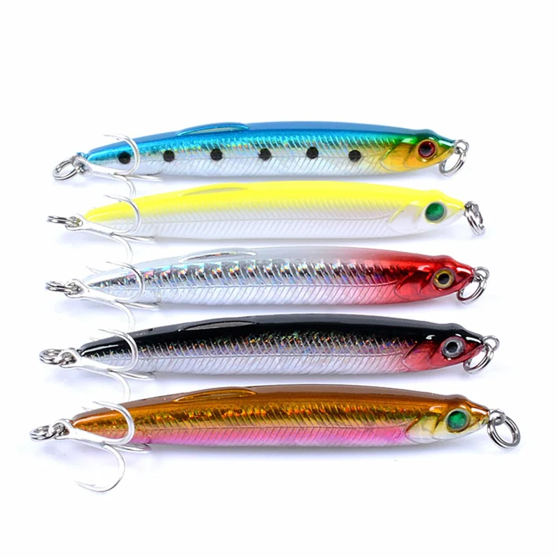 CH50 7.5cm 9.7g Pencil Lure Lifelike 3D Eyes Simulated Sinking Fishing Lure with Treble Hooks - Style 1