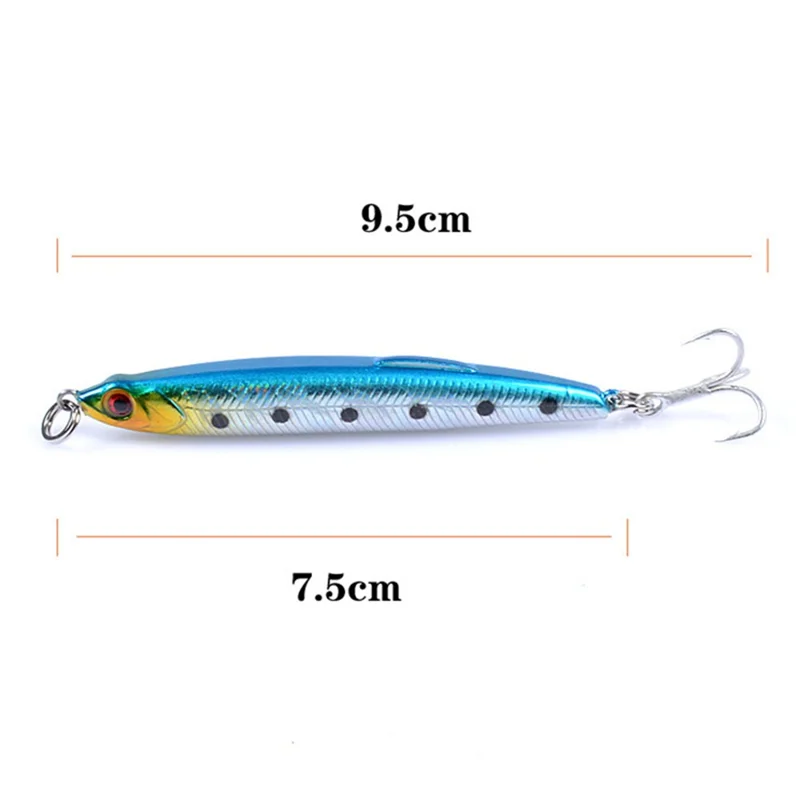 CH50 7.5cm 9.7g Pencil Lure Lifelike 3D Eyes Simulated Sinking Fishing Lure with Treble Hooks - Style 1