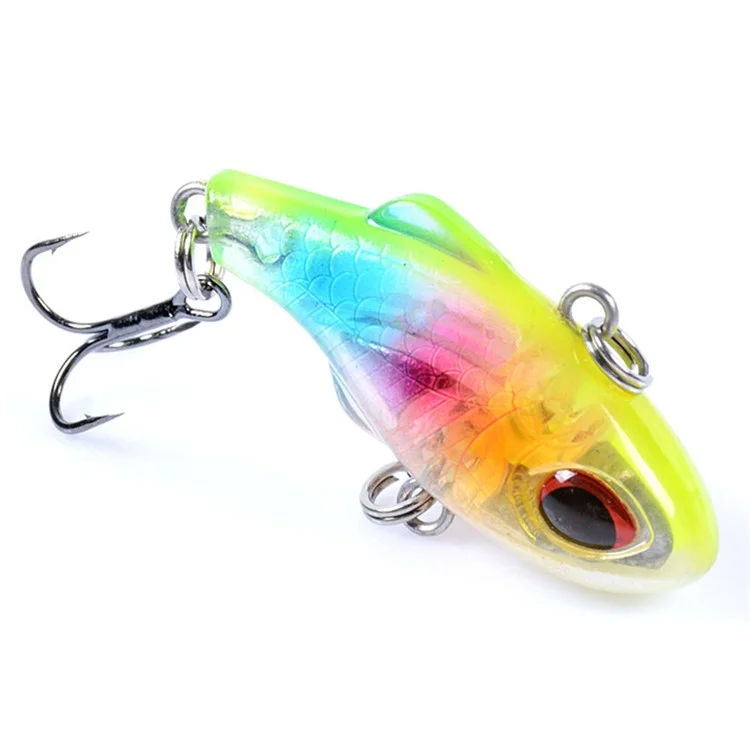 CH55 3.6cm 5.2g Hunding Vib Fishing Señora 3D Ojos de Plástico Cebo Duro Con Ganchos de Agudos Para Todas Las Profundidades - Estilo 2