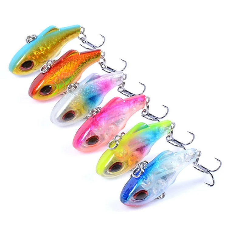 CH55 3.6cm 5.2g Hunding Vib Fishing Señora 3D Ojos de Plástico Cebo Duro Con Ganchos de Agudos Para Todas Las Profundidades - Estilo 2