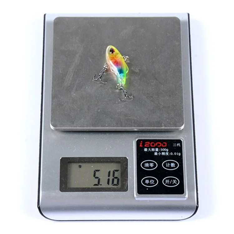 CH55 3.6cm 5.2g Hunding Vib Fishing Señora 3D Ojos de Plástico Cebo Duro Con Ganchos de Agudos Para Todas Las Profundidades - Estilo 2