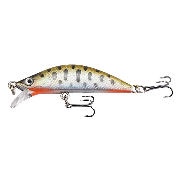 XY-613 Двойной крючок 3D глаза Натуралистичная приманка Minnow Fishing Lure Laser ABS Hard Bionic Fish Bait - Черная точка + Желтый
