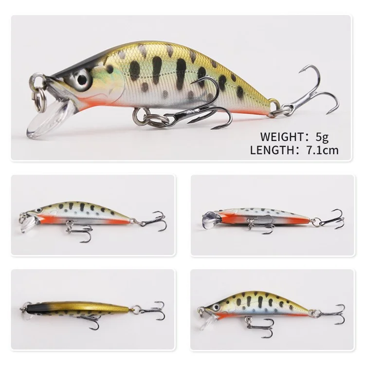 XY-613 Двойной крючок 3D глаза Натуралистичная приманка Minnow Fishing Lure Laser ABS Hard Bionic Fish Bait - Черная точка + Желтый