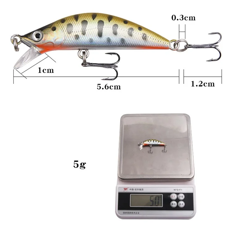 XY-613 Двойной крючок 3D глаза Натуралистичная приманка Minnow Fishing Lure Laser ABS Hard Bionic Fish Bait - Черная точка + Желтый