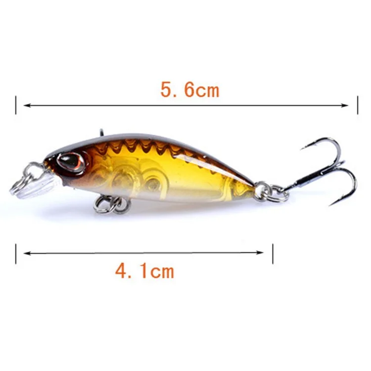 CH56 Minnow Artificial Señuelo 4.1cm 2.3g 3d Ojos Floting Fishing Señuel Con Ganchos de Agudos - Estilo 1