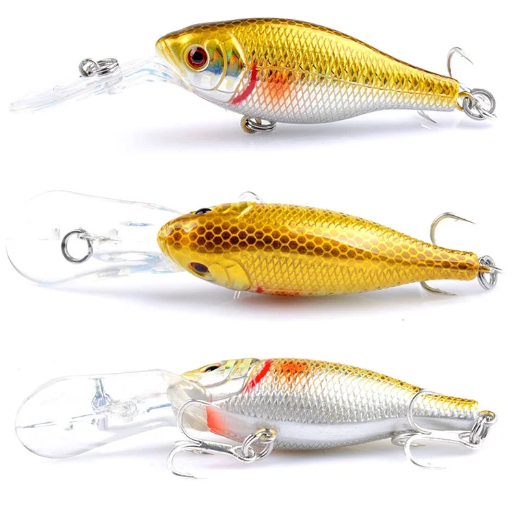 G18d 8.9cm 8g Placa de Lengua Larga Crankbait Artificial Lure Lure Cebo de Pesca de Plástico Con Gancho - Estilo 7