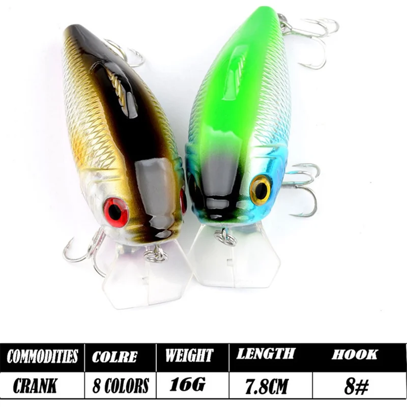 G59D 7,8 cm 16 g Kunstiggede fiskesnøre Svævende fiskebait med krog – Stil 2