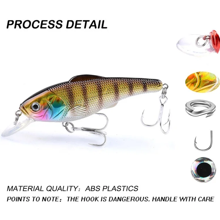 N23D 8.9cm 9g Floating Minnow Lure Realistic 3D Eyes Plastic Hard Bait with Hook - Style 8