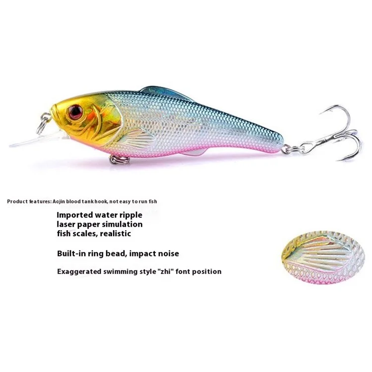 N23D 8.9cm 9g Realistic 3D Eyes Floating Minnow Lure Plastic Hard Bait with Hook - Style 8