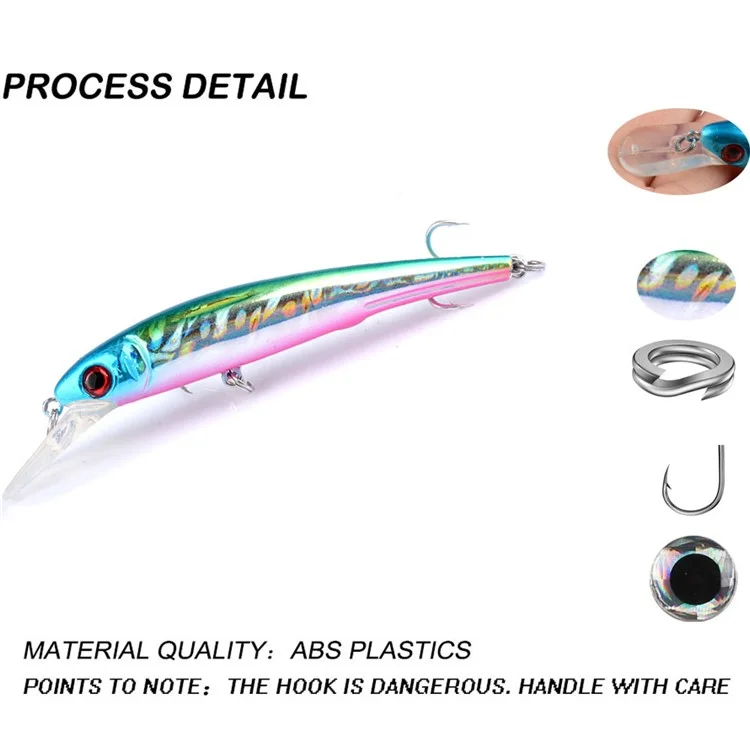 N20d 10,8 cm 11,5 g 3D Augen Sinken Minnow Köder Laser Plastikfischerei Köder Mit Haken - Stil 1