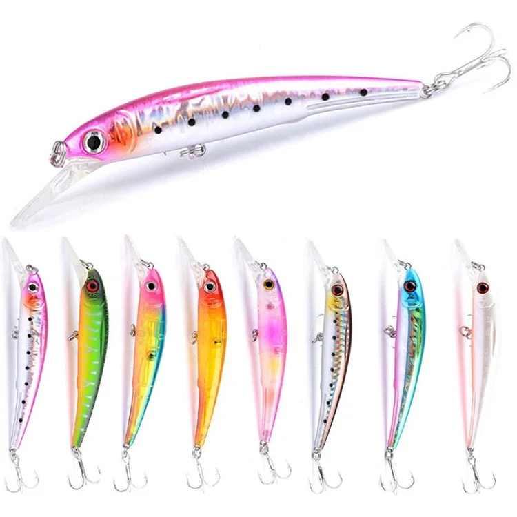 N20d 10,8 cm 11,5 g 3D Augen Sinken Minnow Köder Laser Plastikfischerei Köder Mit Haken - Stil 1