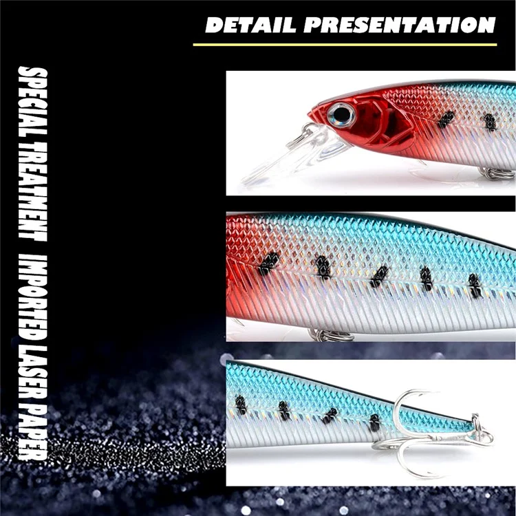 Leurre flottant G51D de 11,5 cm et 14 g pour la pêche en eau douce et en eau salée - Style 4