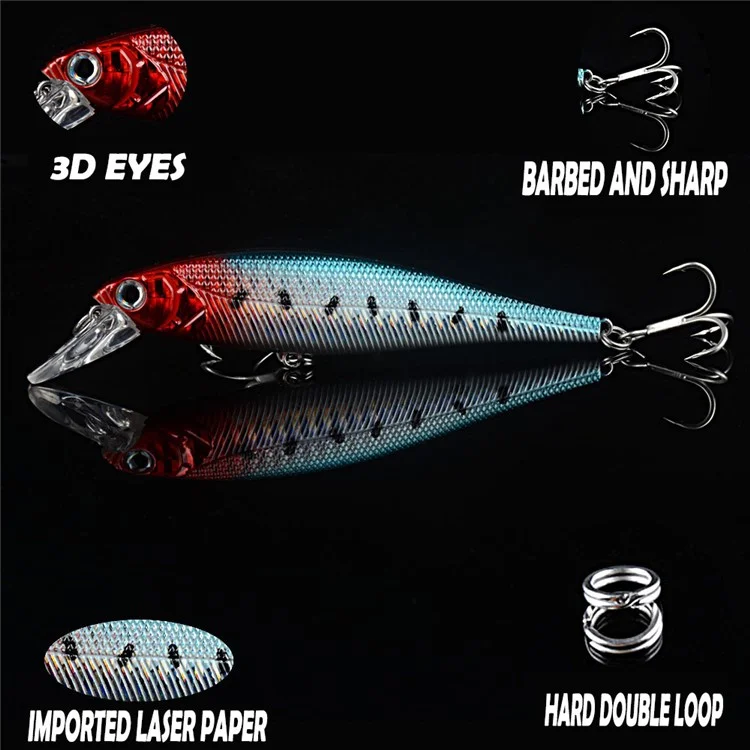G51D 11.5cm 14g Floating Minnow Lure Artificial Bait with Hook for Freshwater Saltwater Fishing - Style 1