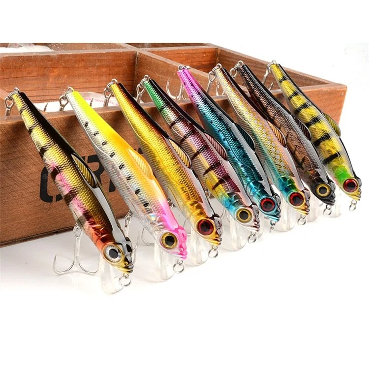N16D Electroplated Minnow Lure Long Casting 3D Eyes Plastic Fishing Bait with Sharp Hooks - Style 3
