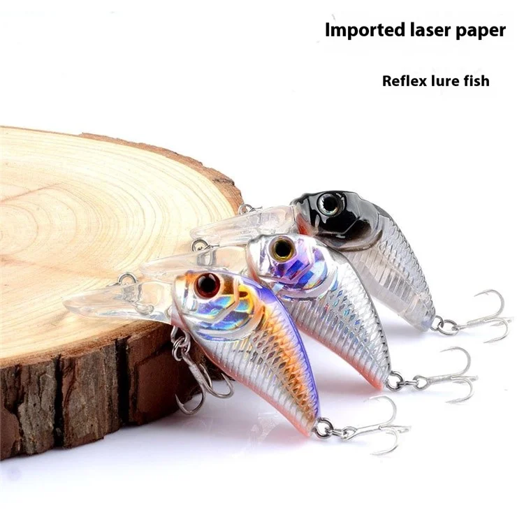 G12d 6cm 7g Simulaté 3D Eyes Reflective Laser Minnow Lure Appât Artificiel en Plastique Avec Crochet - Style 7