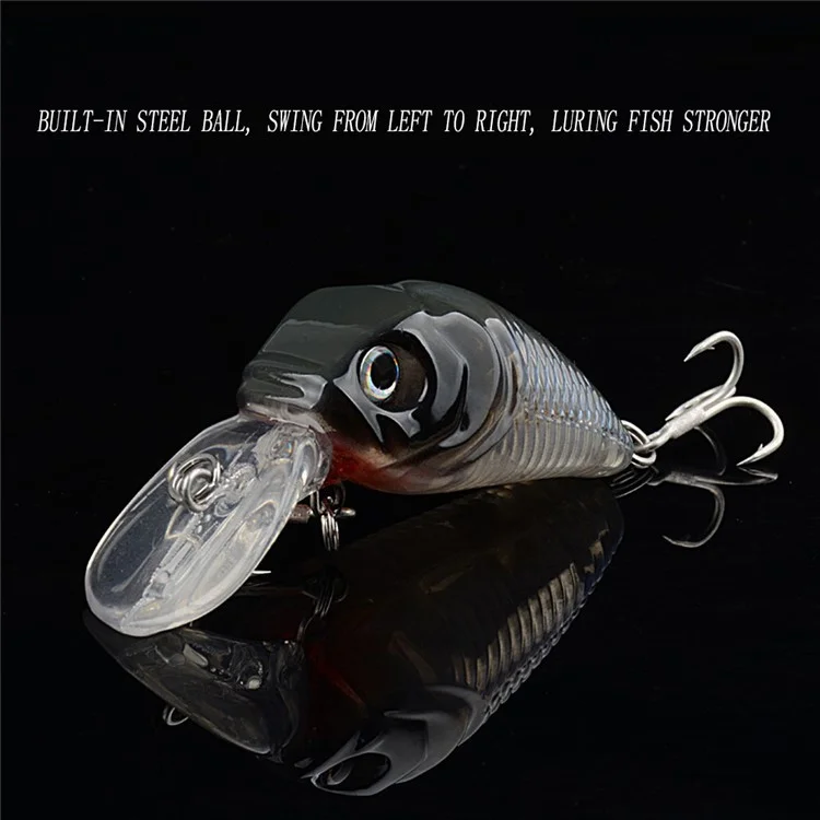G12d 6cm 7g Simulaté 3D Eyes Reflective Laser Minnow Lure Appât Artificiel en Plastique Avec Crochet - Style 7