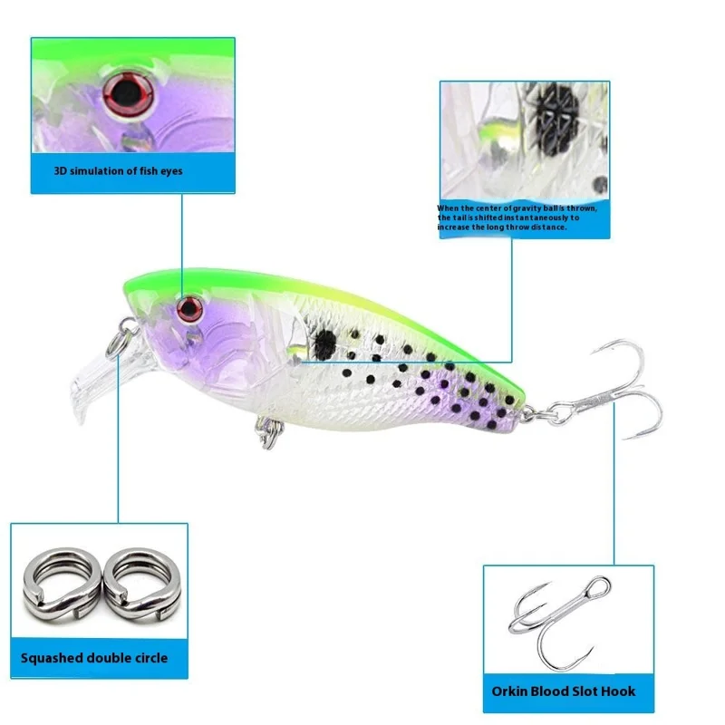 G07D 8cm 13.5g Atraer de Pesca Con Cebo Duro de Plástico Flotante Realista Con Gancho - Estilo 7