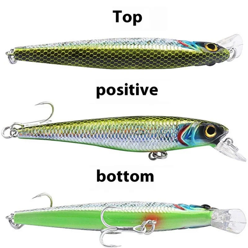 N03F 10.2cm 9g Long Casting Plastic Fishing Lure Lifelike 3D Eyes Floating Minnow Bait - Style 3