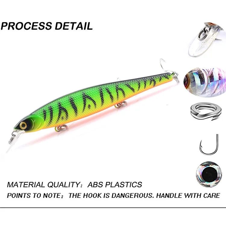 G30D 14cm 16g Realistic Floating Minnow Hard Bait 3D Eyes Fishing Lure with Hook, Size L - Style 1