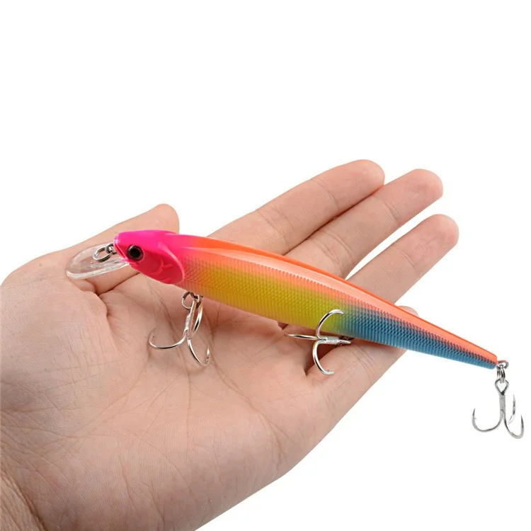 G30D 14cm 16g Realistic Floating Minnow Hard Bait 3D Eyes Fishing Lure with Hook, Size L - Style 1