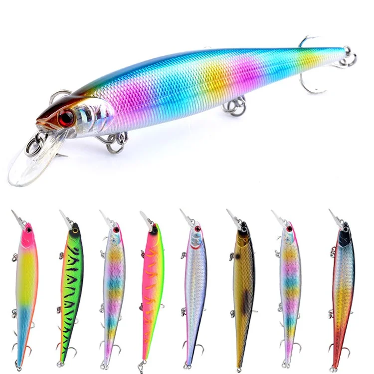 G30D 14cm 16g Realistic Floating Minnow Hard Bait 3D Eyes Fishing Lure with Hook, Size L - Style 1