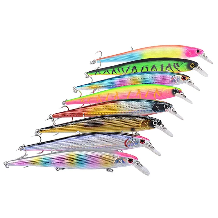 G30D 14cm 16g Realistic Floating Minnow Hard Bait 3D Eyes Fishing Lure with Hook, Size L - Style 1