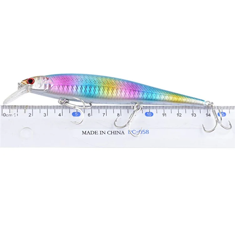 G30D 14cm 16g Realistic Floating Minnow Hard Bait 3D Eyes Fishing Lure with Hook, Size L - Style 1